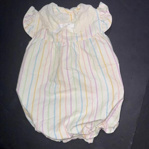 Vintage Health-Tex Baby Bubble Retro Vibrant Colors Striped 9 Months Health Tex - Picture 3 of 15